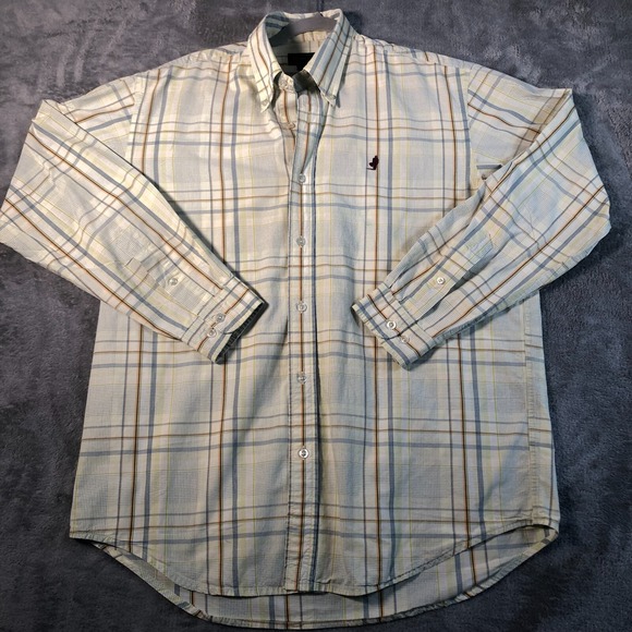 MARLBORO CLASSICS Shirt Mens Large Yellow Plaid Button Down Long Sleeve - Picture 3 of 12